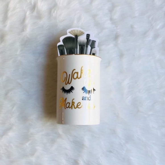 Makeup Brush Holder Wake Up And Make Up - Picture 2 of 9